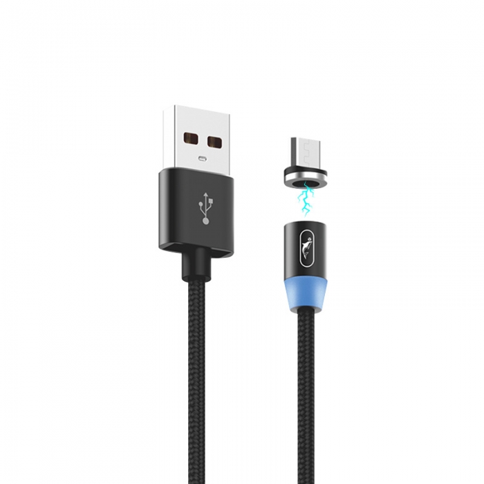 Кабель USB SkyDolphin S59V Magnetic Micro USB 2.4A/1m чорний